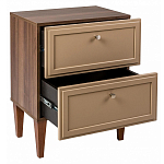 Тумба прикроватная бежевая из массива бука с 2-мя ящиками Wenge Light варинант исполнения - 4 | Loft Concept в Твери