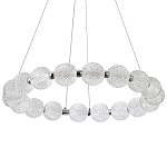 Светодиодная кольцевая люстра с круглыми плафонами Crystal Globule Chandelier Chrome варинант исполнения - 1 | Loft Concept в Твери