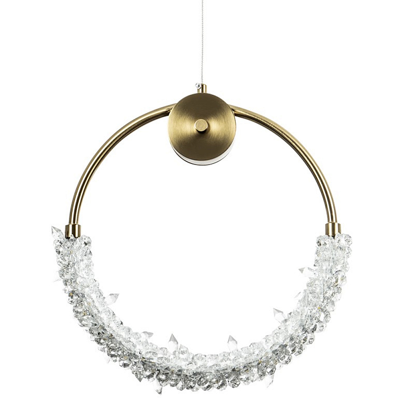 Подвесной светильник с плафоном в виде кольца Gilbertine Ring Hanging Lamp Прозрачный Латунь Подвесной светильник с плафоном в виде кольца Gilbertine Ring Hanging Lamp Прозрачный Латунь в Твери | Loft Concept