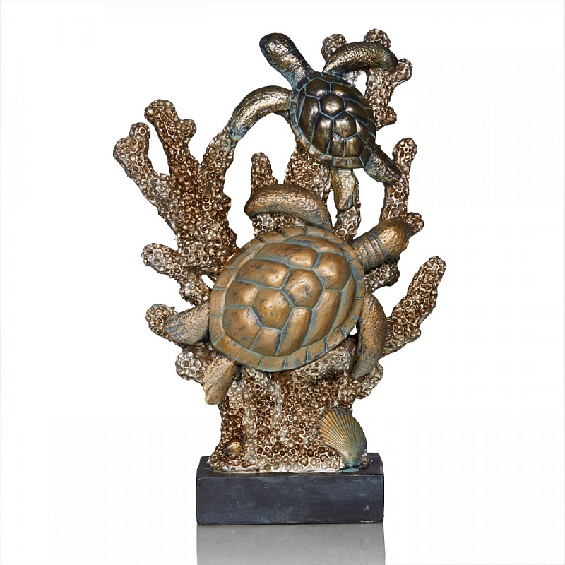 Статуэтка Sea Turtles Бронза Золотой в Твери | Loft Concept 