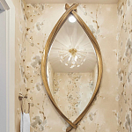 Зеркало овальное в деревянной золотистой раме Oval Gold Lines варинант исполнения - 3 | Loft Concept в Твери