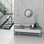 Настенное зеркало круглой формы в черной металлической раме BUBBLE MIRROR BLACK варинант исполнения - 2 | Loft Concept в Твери