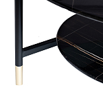 Стол журнальный круглый черный с полкой Inherence варинант исполнения - 5 | Loft Concept в Твери