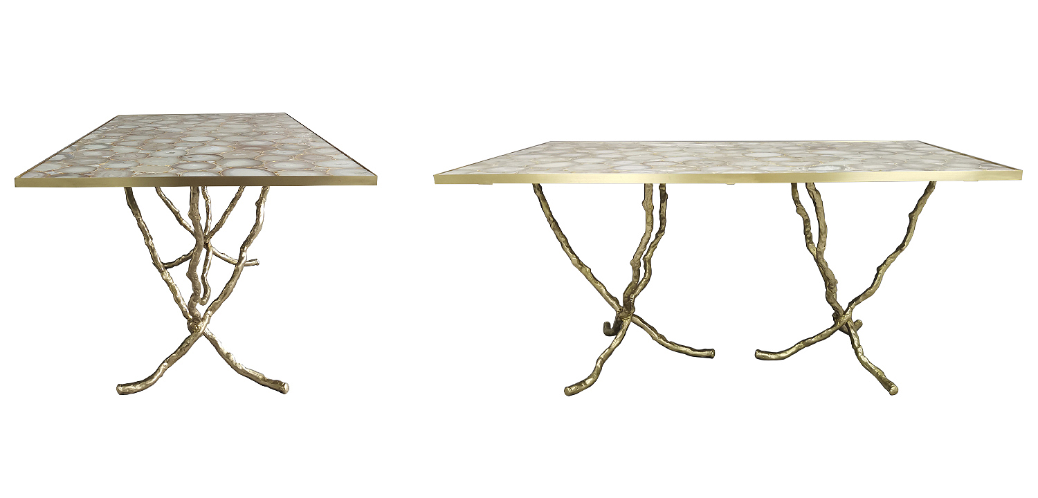 Обеденный стол Agate Design Beige Gold Dining Table Обеденный стол Agate Design Beige Gold Dining Table - Loft-Concept в Твери