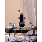 Ваза темно-синяя фарфоровая с бронзовыми ручками и ножками Eden Garden варинант исполнения - 6 | Loft Concept в Твери