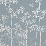 Обои ручная роспись Distant Bamboo Special Colourway on Azure Cobalt painted Xuan paper варинант исполнения - 1 | Loft Concept в Твери