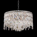 Люстра круглая с хрустальными подвесками на серебряном каркасе Roul Crystal Light варинант исполнения - 3 | Loft Concept в Твери