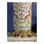 Ваза высокая из фарфора на бронзовом основании Turquoise Blooming Garden варинант исполнения - 7 | Loft Concept в Твери