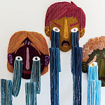 Вязаный Арт-Объект на стену из трех элементов Triptych варинант исполнения - 1 | Loft Concept в Твери