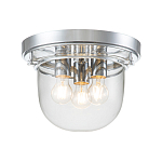 Потолочный светильник для ванных комнат с круглым стеклянным плафоном и тремя лампами Quoizel варинант исполнения - 6 | Loft Concept в Твери