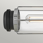Бра для ванных комнат горизонтальное с 2-мя прозрачным цилиндрическим плафонами на круглом основании Hinkley варинант исполнения - 6 | Loft Concept в Твери