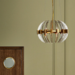 Люстра круглая с прозрачными элементами в форме полумесяца Crystal Crescent варинант исполнения - 5 | Loft Concept в Твери