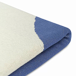 Плед из хлопка синего цвета с абстрактным принтом Elysian Flow Ocean варинант исполнения - 4 | Loft Concept в Твери