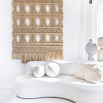 Панно на стену плетеное Макраме бежевый цвет  варинант исполнения - 3 | Loft Concept в Твери