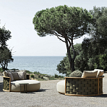 Дизайнерский уличный диван из массива дерева с плетеной спинкой PALINFRASCA Sofa варинант исполнения - 15 | Loft Concept в Твери