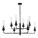 Люстра с 8-ю плафонами в форме стеклянных трубок и мраморных декоративных элементов Montreal варинант исполнения - 3 | Loft Concept в Твери