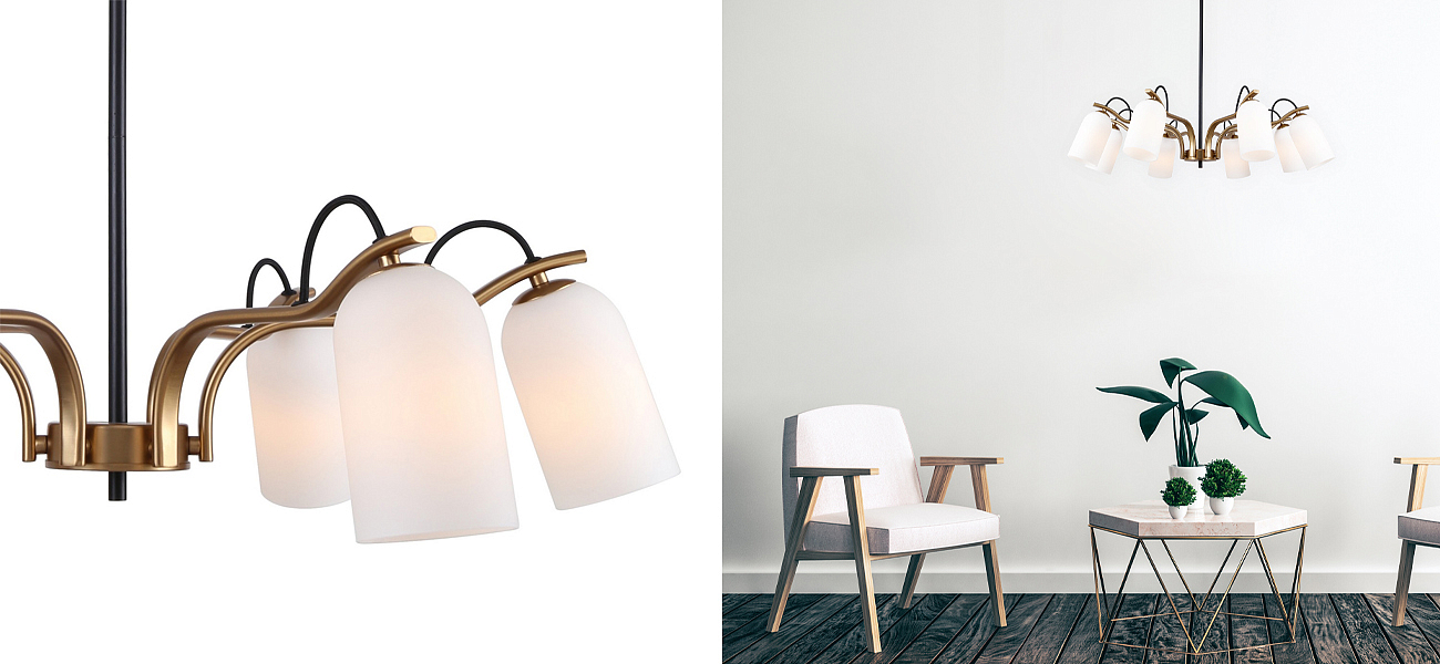 Люстра с белыми плафонами May-lily Люстра с белыми плафонами May-lily - Loft-Concept в Твери