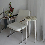 Круглый журнальный столик со столешницей из эпоксидной смолы Epoxy Resin Flowers Coffee Table варинант исполнения - 2 | Loft Concept в Твери