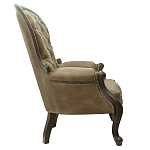 Кресло кожаное с мягкими подлокотниками на 4-х деревянных ножках Evelyn Classical Armchair варинант исполнения - 1 | Loft Concept в Твери