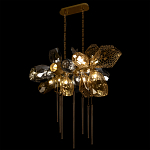Люстра подвесная с 18-ю стеклянными плафонами с вертикальными подвесками Gilded Mirage  варинант исполнения - 6 | Loft Concept в Твери