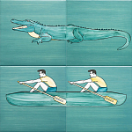 Плитка с узором Крокодил байдарочник варинант исполнения - 1 | Loft Concept в Твери