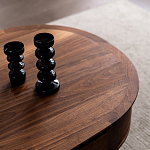 Кофейный стол овальный из дерева с 2-мя ящиками Coffee Walnut Table варинант исполнения - 4 | Loft Concept в Твери