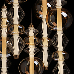 Люстра с плафонами из прозрачного и янтарного стекла в виде шаров и ромбов Gabriel Scott Luna варинант исполнения - 6 | Loft Concept в Твери