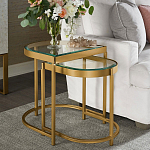 Комплект из 2-х приставных столиков на металлическом основании цвета латунь Ambassador варинант исполнения - 4 | Loft Concept в Твери