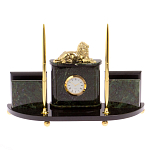 Настольный канцелярский набор из нефрита с декором в виде льва Golden Lion варинант исполнения - 1 | Loft Concept в Твери