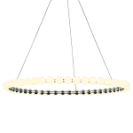 Люстра светодиодная кольцевая с круглыми плафонами белого цвета PEARLS Suspension 80 варинант исполнения - 1 | Loft Concept в Твери