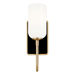  Бра с прямоугольным черным основанием и белым матовым цилиндрическим плафоном Kichler варинант исполнения - 10 | Loft Concept в Твери