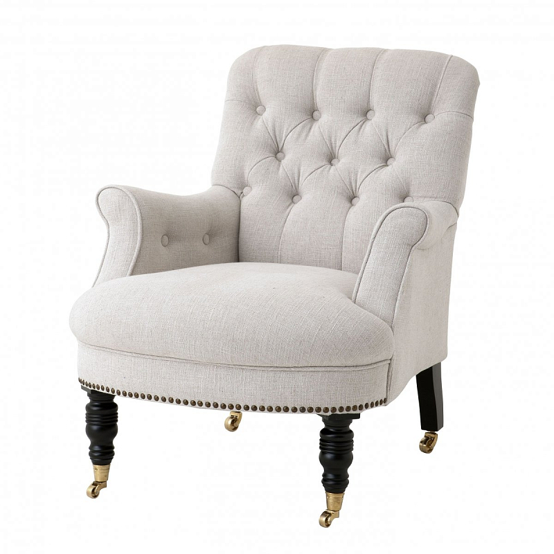 Кресло Eichholtz Chair Barrington Бежево-серый Черный Кресло Eichholtz Chair Barrington Бежево-серый Черный в Твери | Loft Concept