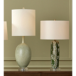 Настольная лампа керамическая с кремовым абажуром Scenic Column варинант исполнения - 6 | Loft Concept в Твери