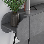 ТВ-тумба серая с 2-мя откидными дверцами и 2-мя открытыми полками CAPSULE TV STAND RETRO GREY варинант исполнения - 4 | Loft Concept в Твери