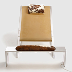 Дизайнерское кресло на металлическом каркасе с подставкой для ног Poltronova Mies Armchair варинант исполнения - 3 | Loft Concept в Твери