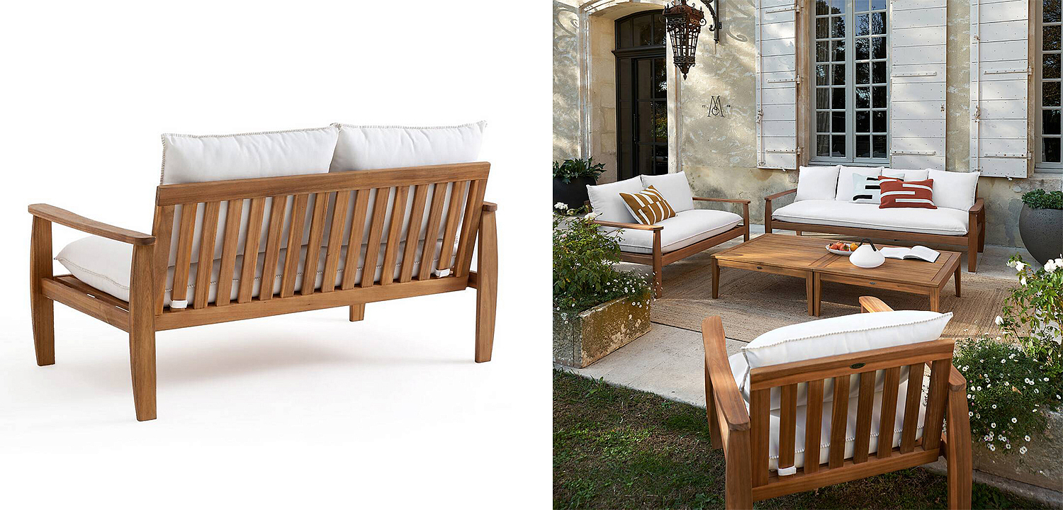 Уличный диван с деревянным каркасом Jensen Sofa Уличный диван с деревянным каркасом Jensen Sofa - Loft-Concept в Твери