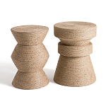 Приставной стол с отделкой из джута Juti D35 см варинант исполнения - 5 | Loft Concept в Твери