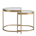 Комплект из 2-х приставных столиков на металлическом основании цвета латунь Ambassador варинант исполнения - 2 | Loft Concept в Твери