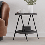 Стол приставной с 2-мя круглыми столешницами цвета антрацит ESSEL SIDE TABLE ANTHRACITE варинант исполнения - 5 | Loft Concept в Твери