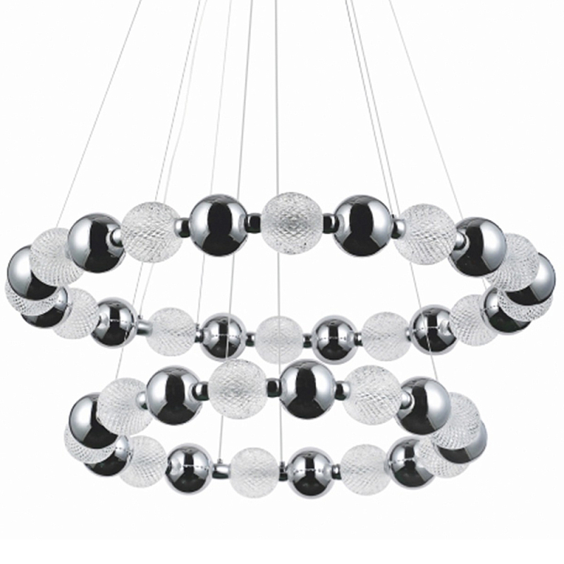 Светодиодная двухъярусная кольцевая люстра Crystal Globule Chandelier Chrome Прозрачный Хром Светодиодная двухъярусная кольцевая люстра Crystal Globule Chandelier Chrome Прозрачный Хром в Твери | Loft Concept