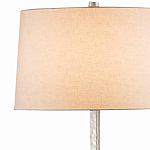 Торшер с тканевым абажуром на серебряном фактурном каркасе Thin Fakutra варинант исполнения - 1 | Loft Concept в Твери