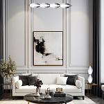 Подвесной светильник линейный в сочетании двух разных фактур стекла Enchanting варинант исполнения - 5 | Loft Concept в Твери