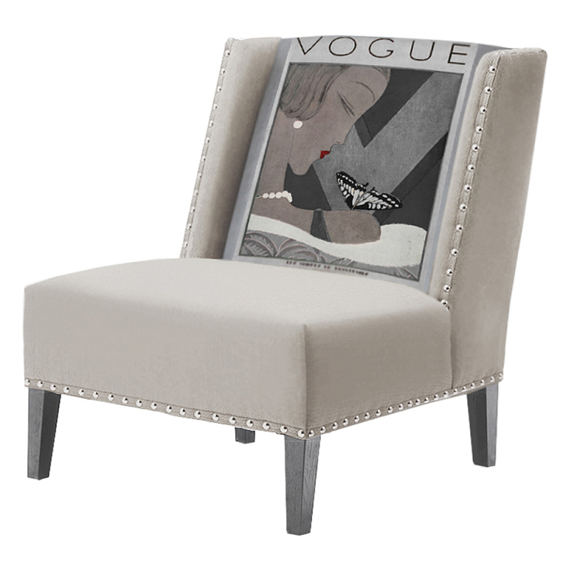 FUN Armchair Vogui II Beige Дизайнерское кресло с цветным принтом Бежево-серый FUN Armchair Vogui II Beige Дизайнерское кресло с цветным принтом Бежево-серый в Твери | Loft Concept