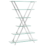 Стеллаж со стеклянными полками на стальном каркасе X-ray варинант исполнения - 1 | Loft Concept в Твери