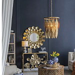 Зеркало круглое настенное в металлической раме Sunny Golden Petals варинант исполнения - 6 | Loft Concept в Твери