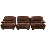 Кресло без подлокотников коричневое ну круглых деревянных ножках Loup Plush Armchair Brown варинант исполнения - 3 | Loft Concept в Твери