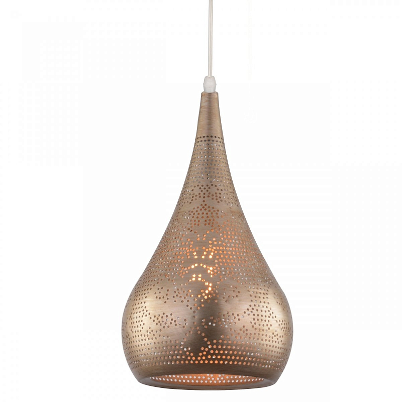 Подвесной светильник perforation oriental ornament drop Золотой в Твери | Loft Concept 