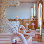 Торшер с разноцветными стеклянными цилиндрами и шарами Eclecticism  варинант исполнения - 4 | Loft Concept в Твери