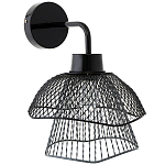 Бра с сетчатым металлическим абажуром Black Mesh Lampshade варинант исполнения - 1 | Loft Concept в Твери