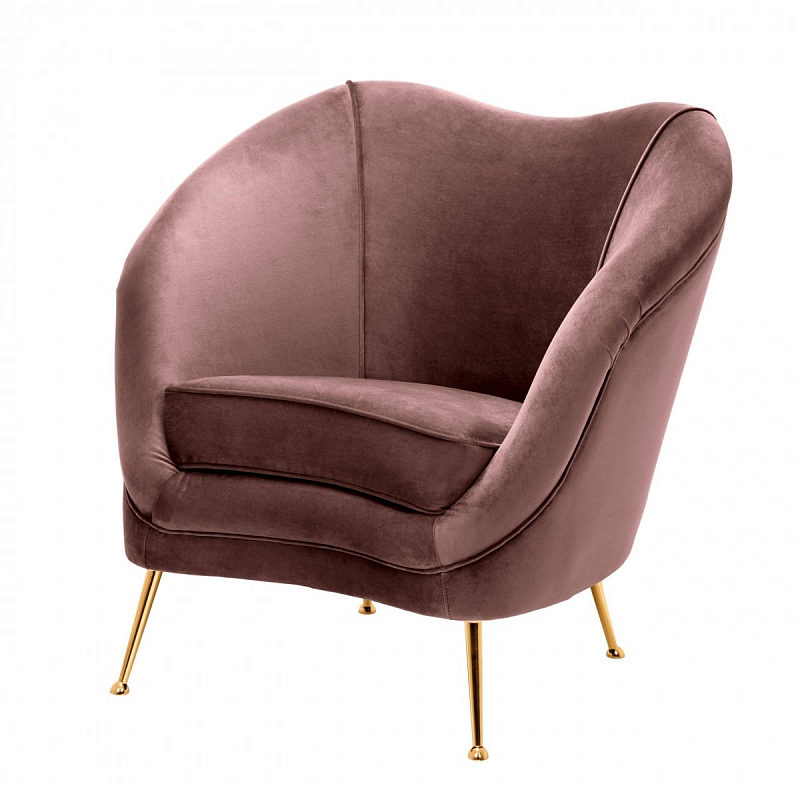 Кресло Eichholtz Chair Cambiano Rose Дымчатая Роза Латунь в Твери | Loft Concept 